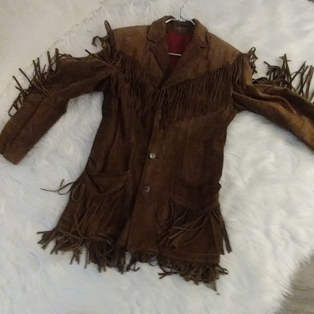 Vintage Ladies suede fringe jacket